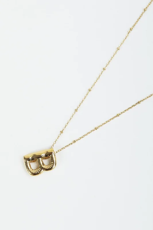 Bubble "B" Gold Initial Necklace