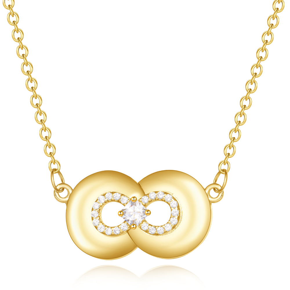 14K Gold Love Knot Pendant Necklaces-Infinity