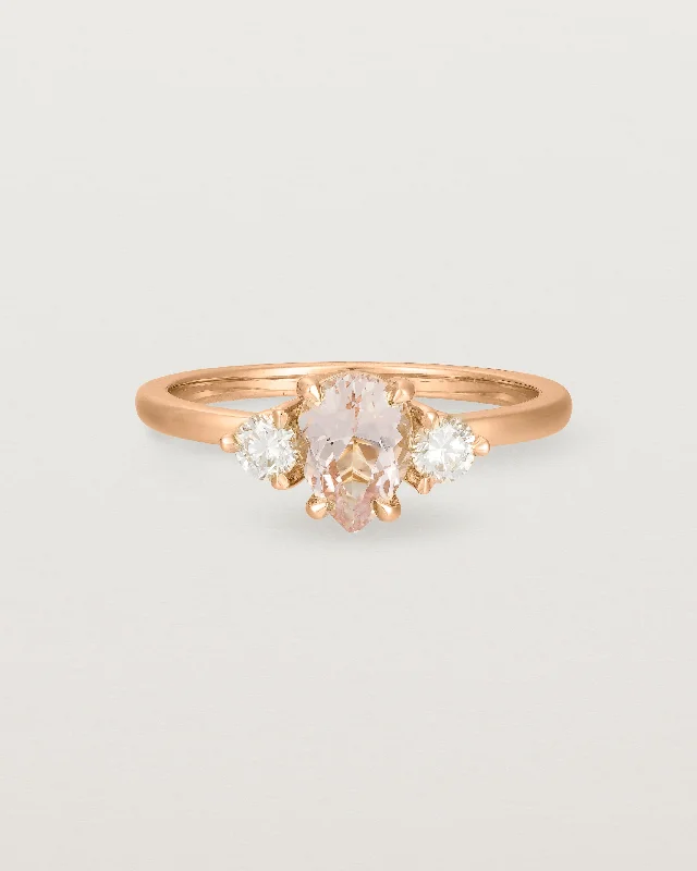 Una Pear Trio Ring | Morganite & Diamonds