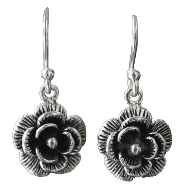 Handmade Sterling Silver 'Loy Kratong Rose' Earrings (Thailand)