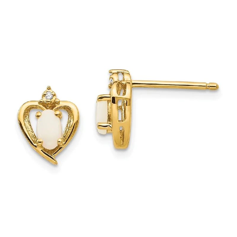 14k Yellow Gold Diamond And Gemstone Earrings (L-17 mm, W-10 mm)