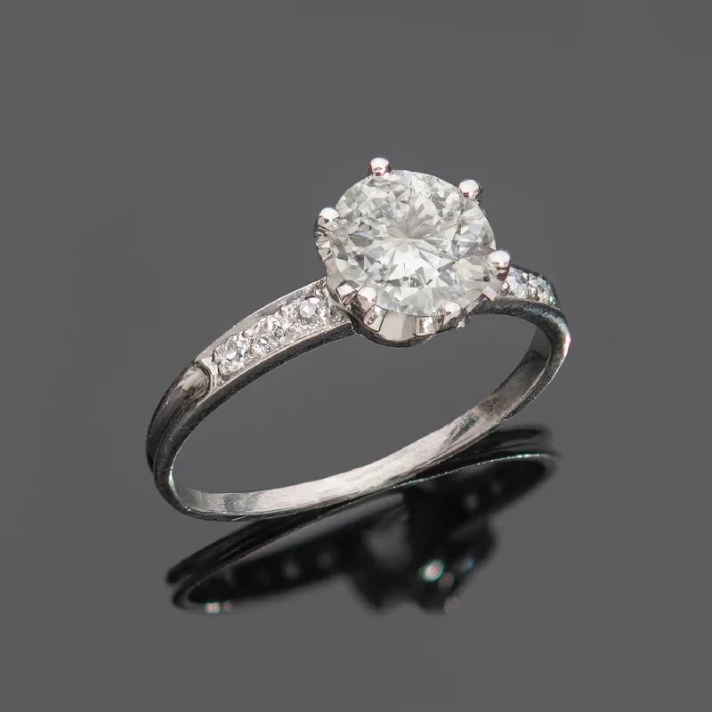 Art Deco 18k Diamond Engagement Ring 1.03ct