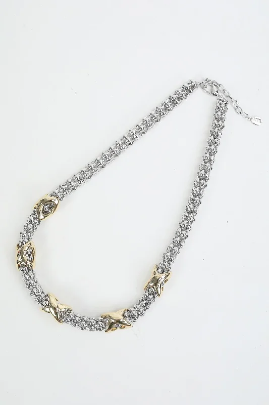 Chunky Silver & Gold Necklace