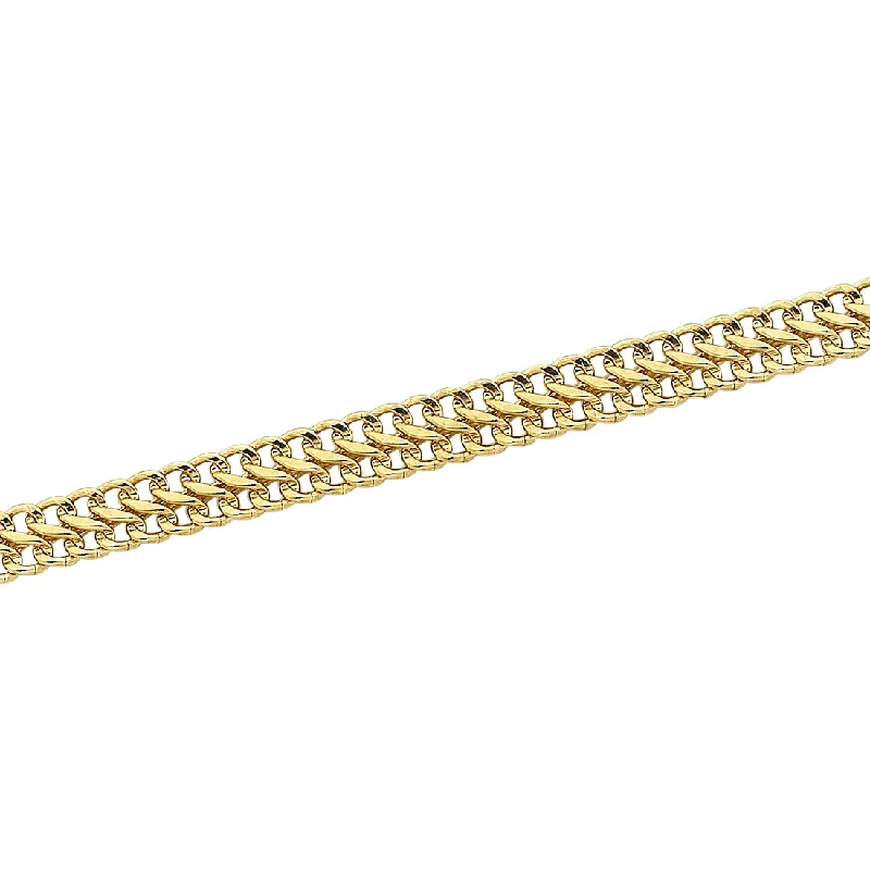 9ct Yellow Gold Silver Infused Fancy Infinity Link Bracelet