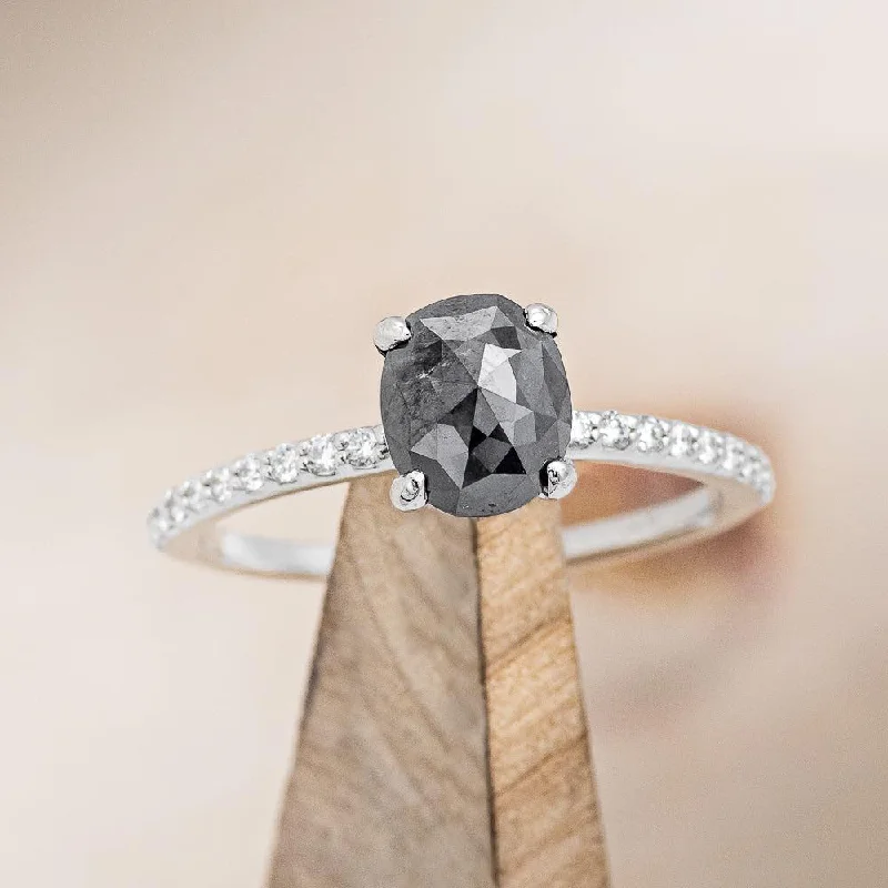 "RAMONA" - ENGAGEMENT RING WITH DIAMOND ACCENTS - MOUNTING ONLY - SELECT YOUR OWN STONE