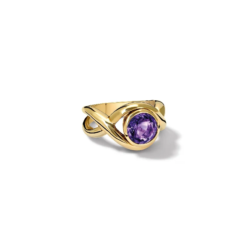 Severine Small Ring Yellow Gold - Amethyst