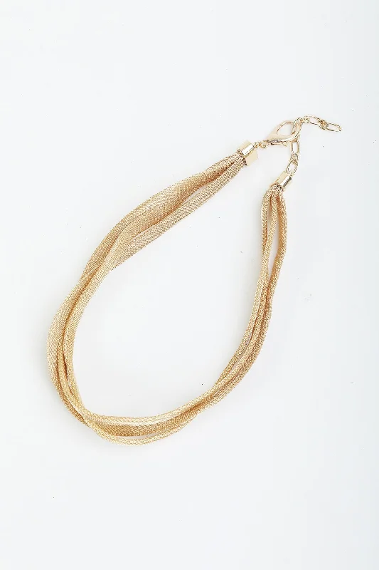 Woven Layered Gold Necklace