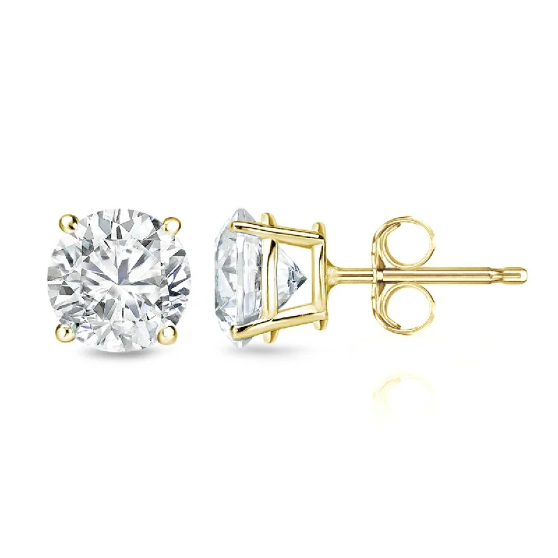 Auriya 18k Gold 1 1/4ct TW Clarity-enhanced Diamond Stud Earrings (G-H, I2-I3)