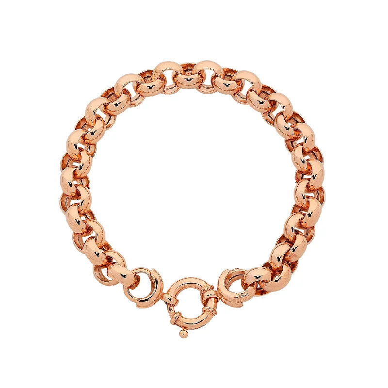 9ct Rose Gold Silver Infused Belcher Bracelet