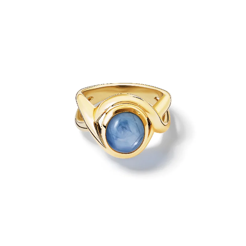 Severine Small Ring Yellow Gold - Cabochon Star Sapphire