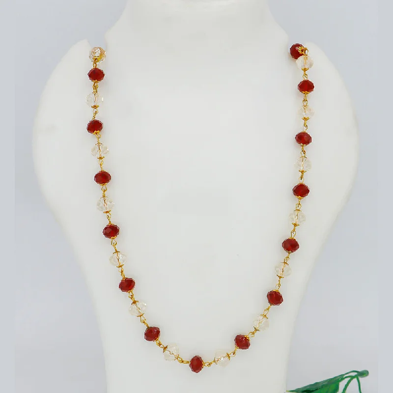 Mahavir Gold Plated Crystal Beads Necklace