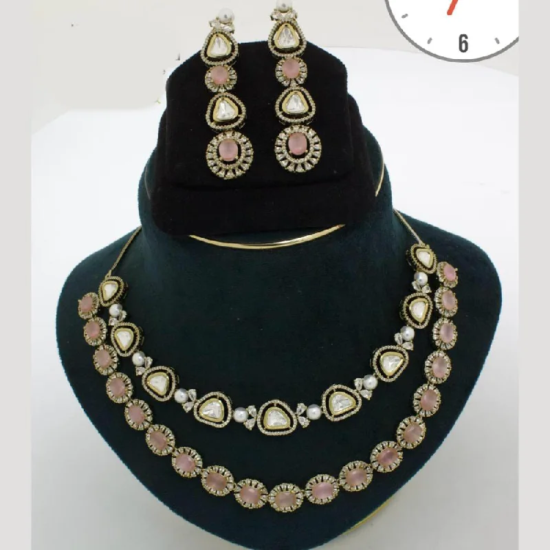 Manisha Jewellery Gold Plated American Diamond Necklace Set