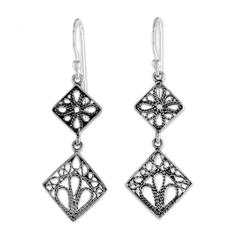 Sterling Silver 'Wind in the Trees' Filigree Earrings