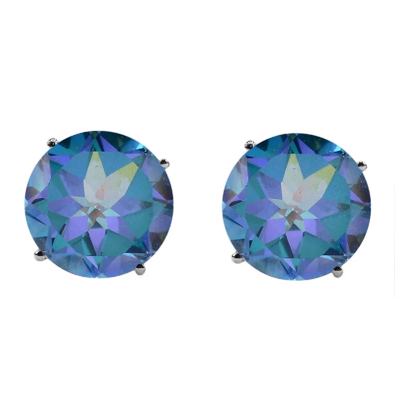 14Kt Gold Aurora Topaz Stud Earrings