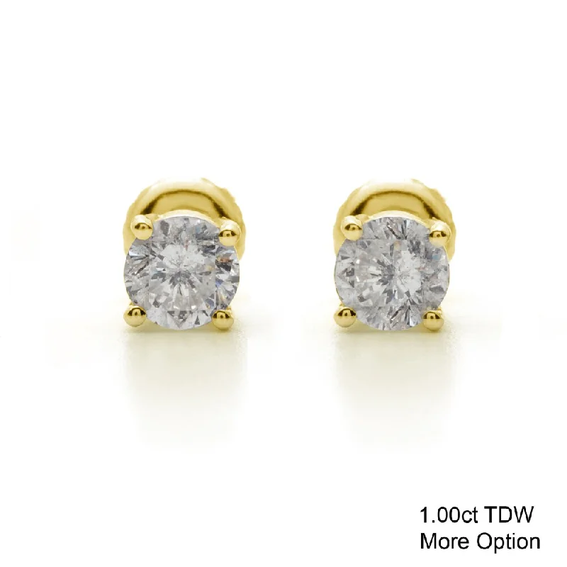 14k Yellow Gold 1/4 to 3ct TDW Clarity-Enhanced Diamond Stud Earrings (I-J, I2-I3)