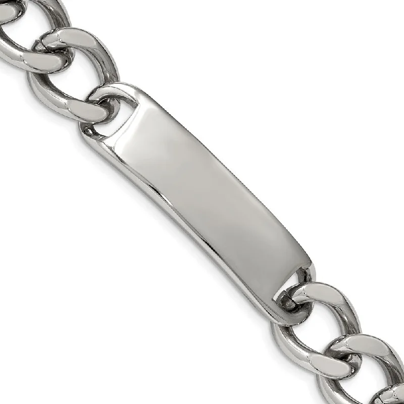 Men's 15mm Stainless Steel Polished I.D. Bracelet, 9 Inch