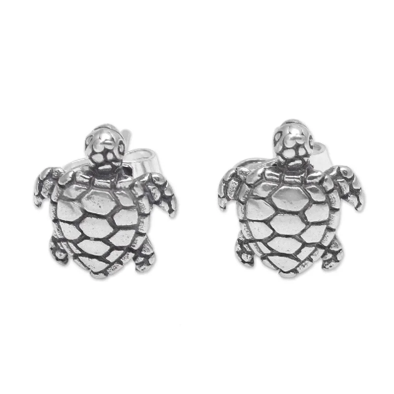 NOVICA Sweet Shells, Sterling silver stud earrings - 0.4*0.4