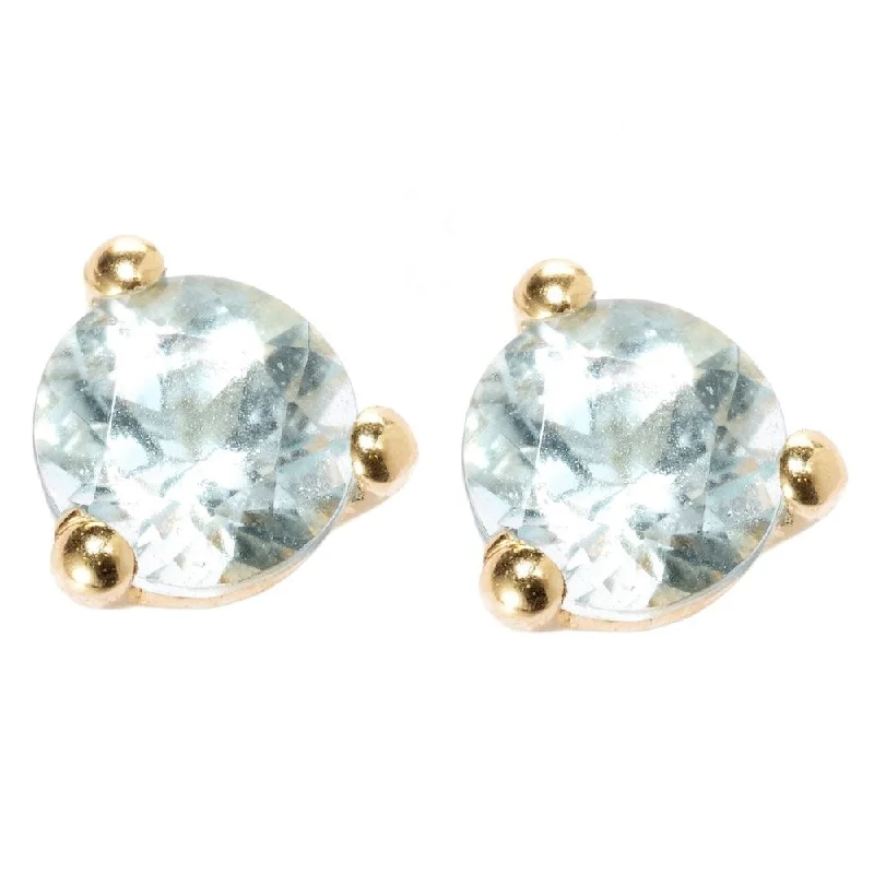 18k Yellow Vermeil Aquamarine Martini Stud Earrings