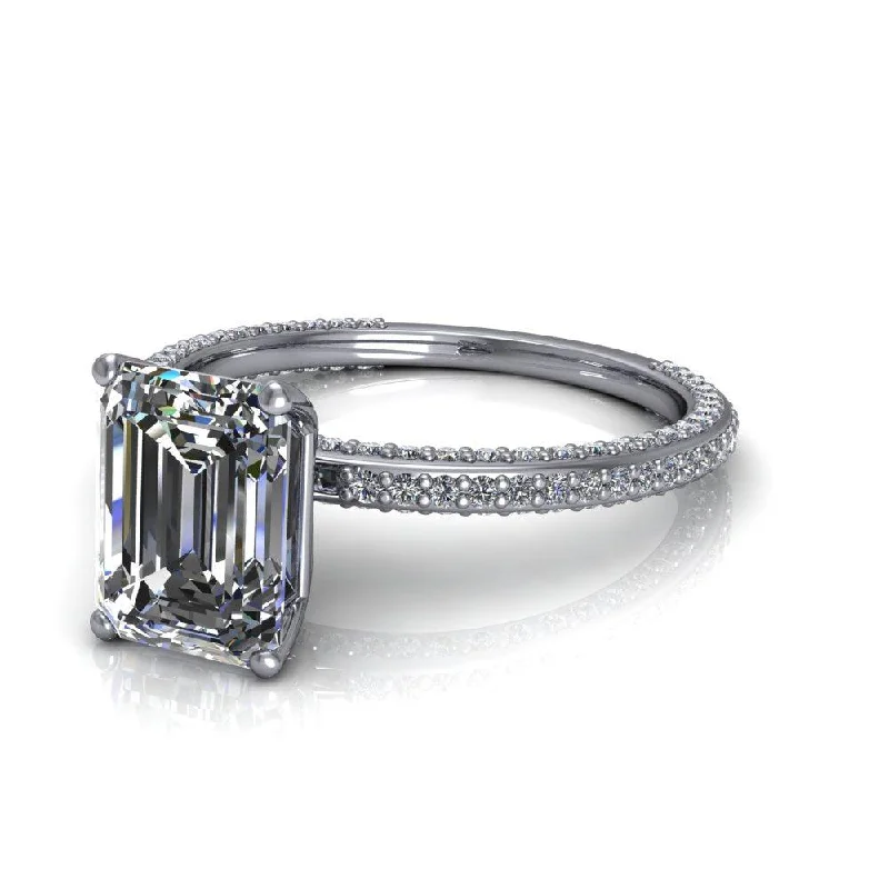 Emerald Cut Moissanite Engagement Ring 2.25 CTW