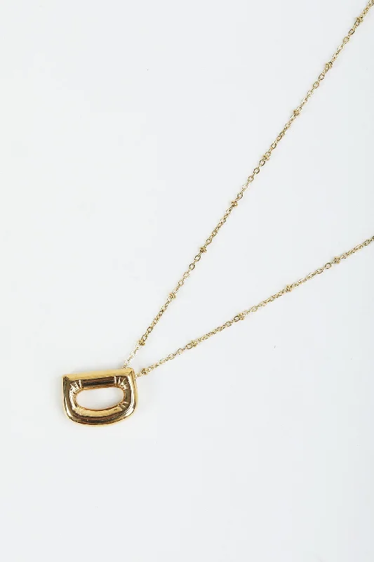 Bubble "D" Gold Initial Necklace