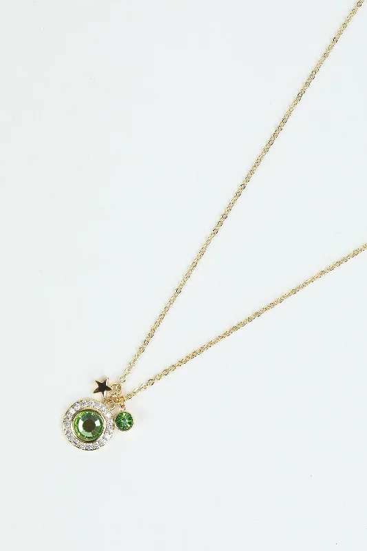 August Birthstone Charm Necklace