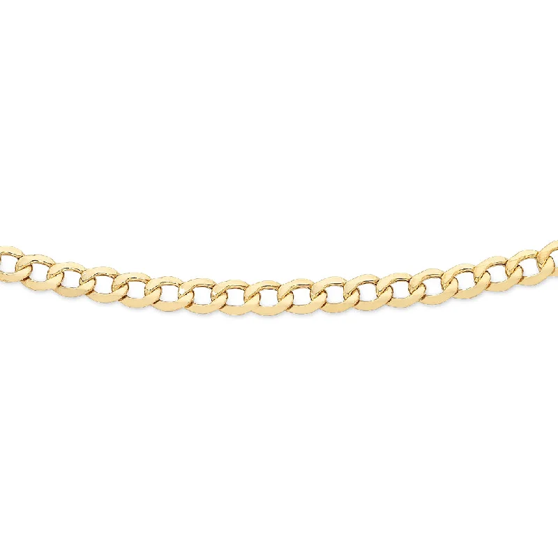 9ct Gold Silver Infused Open Curb Bracelet