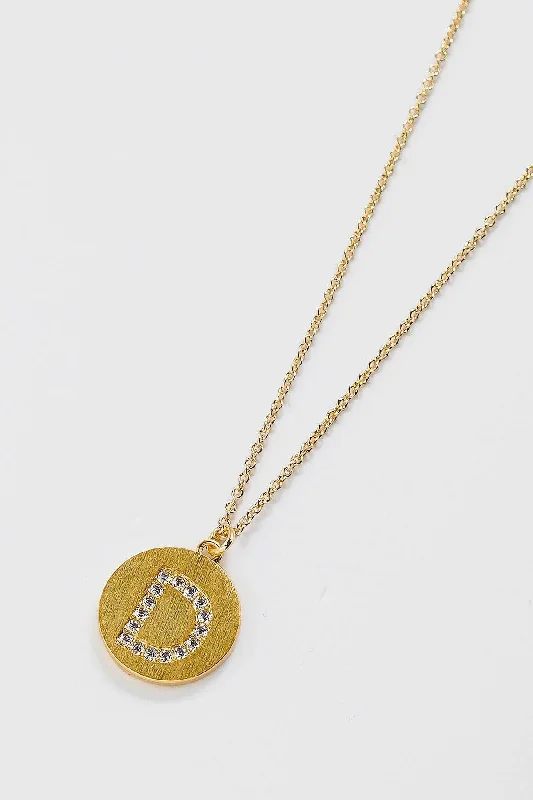 The "D" Initial Necklace in Gold