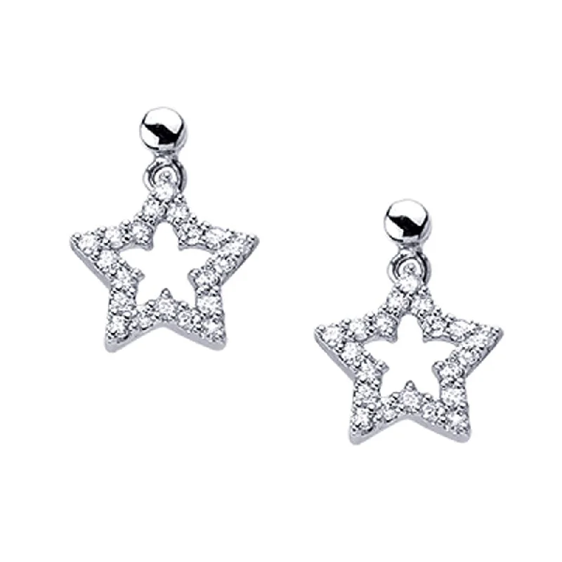 Auriya 14k White Gold 1/4ct TDW Diamond Star Stud Earrings