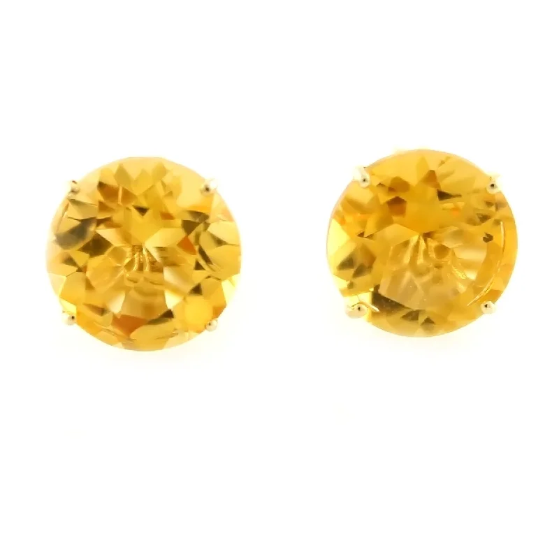 14Kt Gold Citrine Stud Earrings