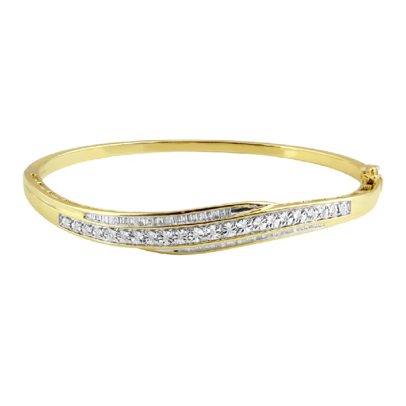 9ct Yellow Gold 0.50ct Diamond Bangle