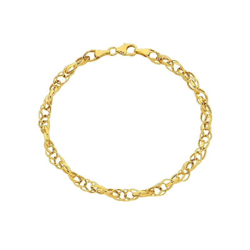 9ct Yellow Gold Silver Infused Belcher Bracelet