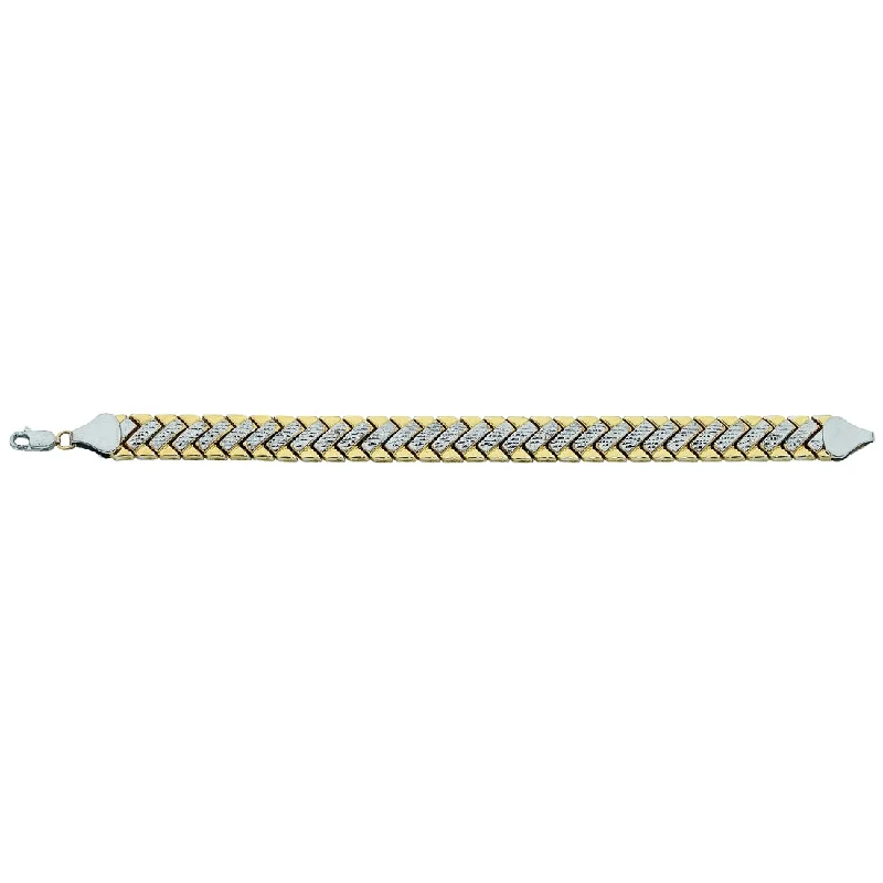 9ct Two Tone Gold Silver Infused Fancy Bracelet