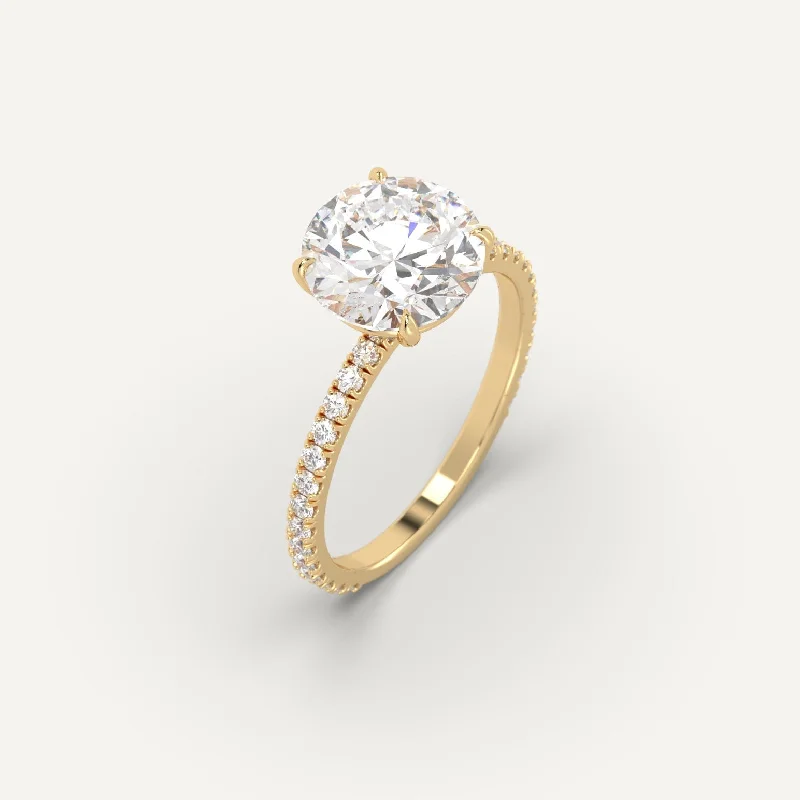 3 carat Round Cut Diamond Ring