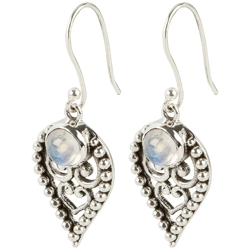 925 Sterling Silver Rainbow Moonstone Drop & Dangle Earrings