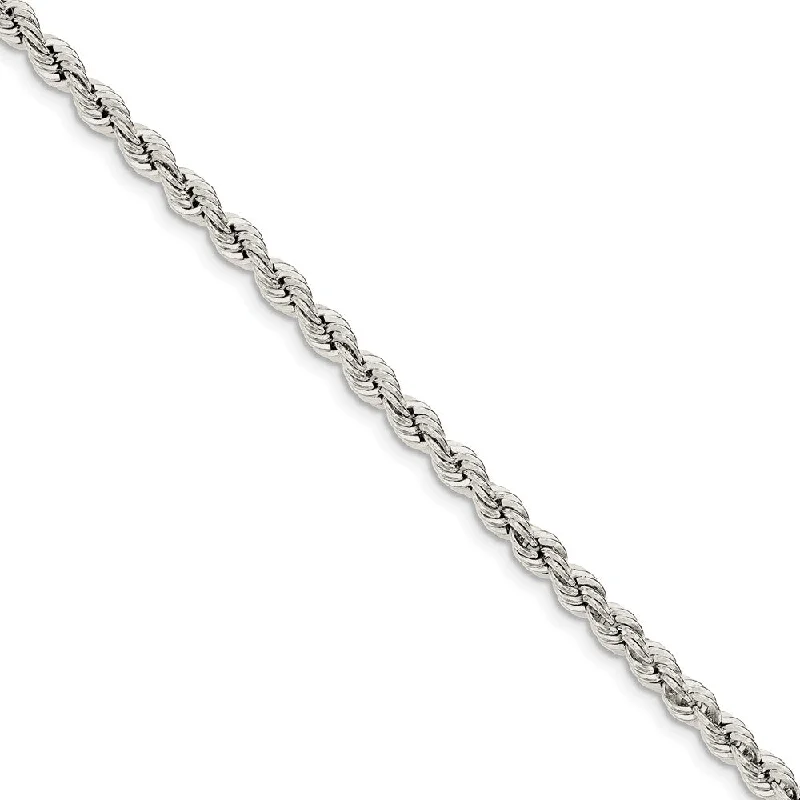 4.5mm Sterling Silver Solid Rope Chain Bracelet