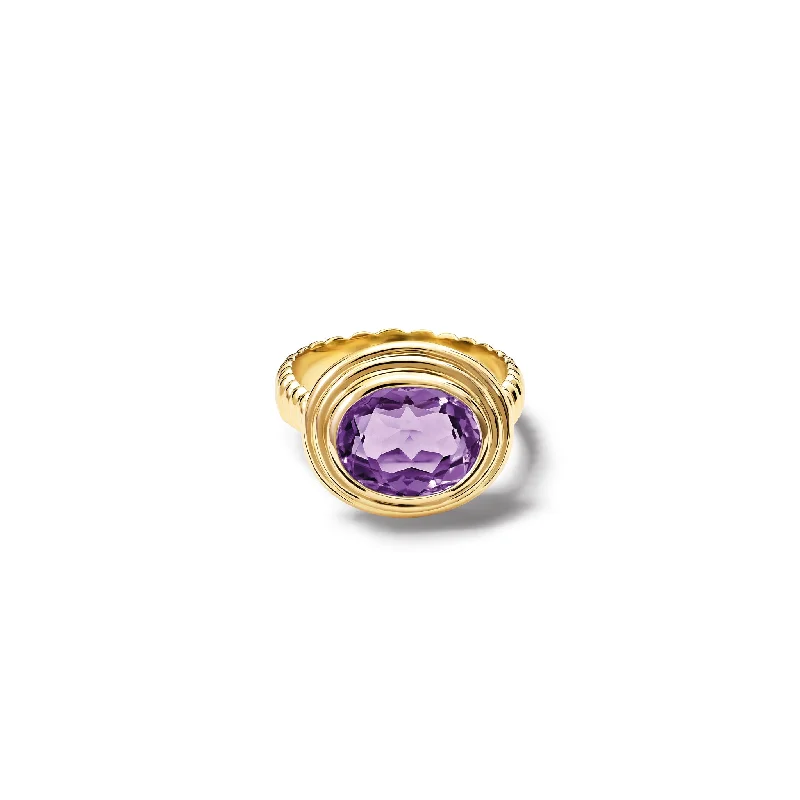 Whirlpool II Ring Yellow Gold - Amethyst