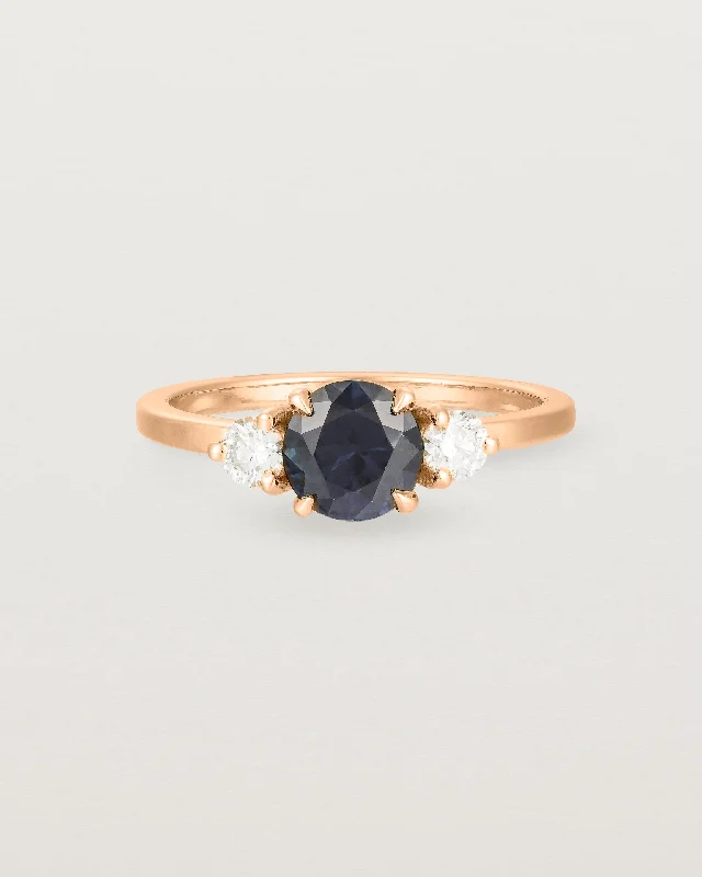 Petite Una Round Trio Ring | Australian Sapphire & Diamonds