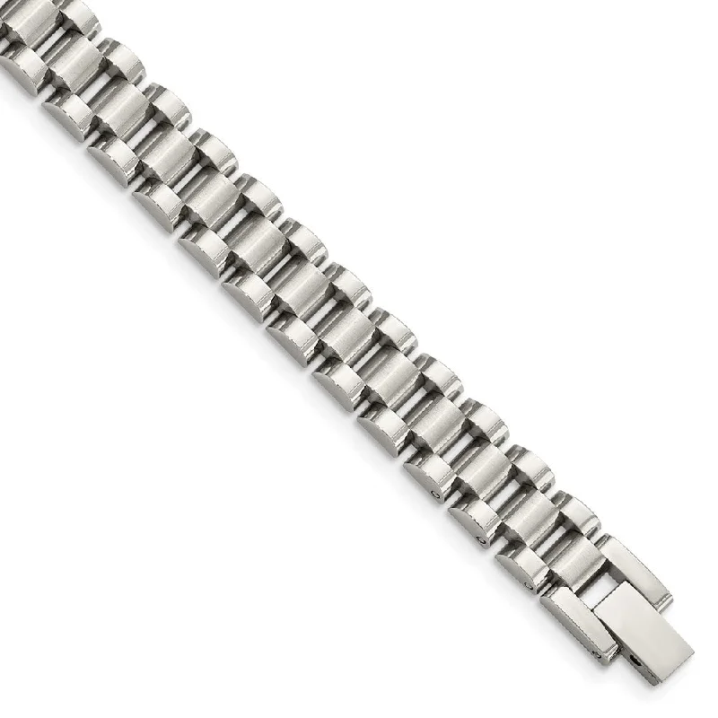 Men's 10mm Stainless Steel Link Bracelet, 8.5 Inch