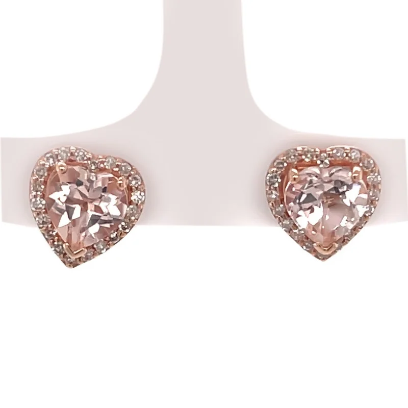 10Kt Gold Morganite and Diamond Earrings