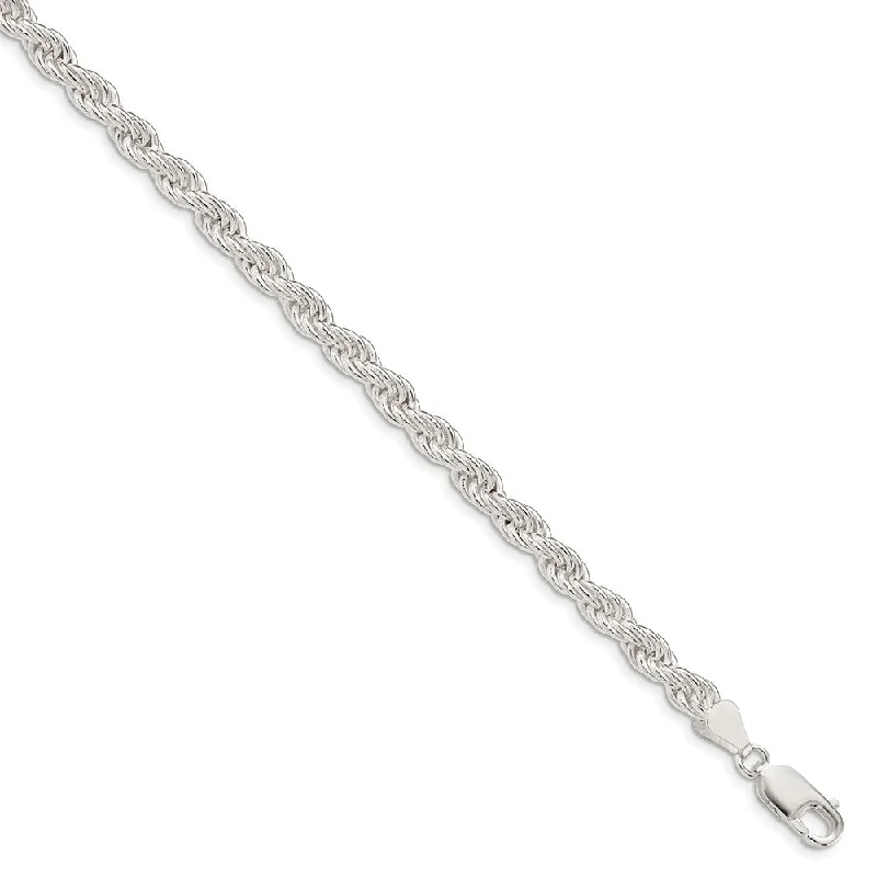 5mm Sterling Silver Classic Solid Rope Chain Bracelet