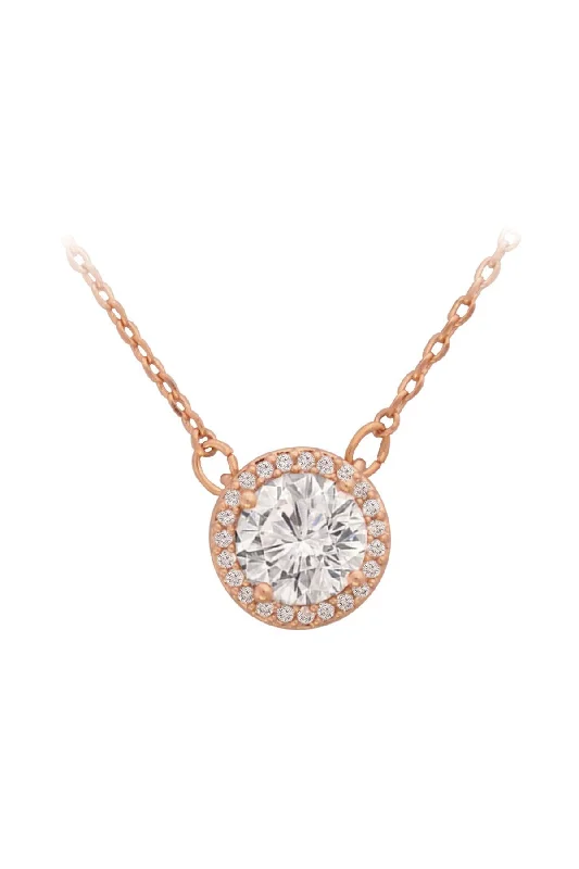 Rose Gold Disc Drop Pendant