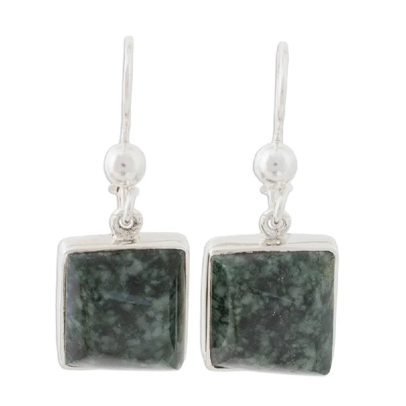 Love Immortal Jade Sterling Silver Earrings