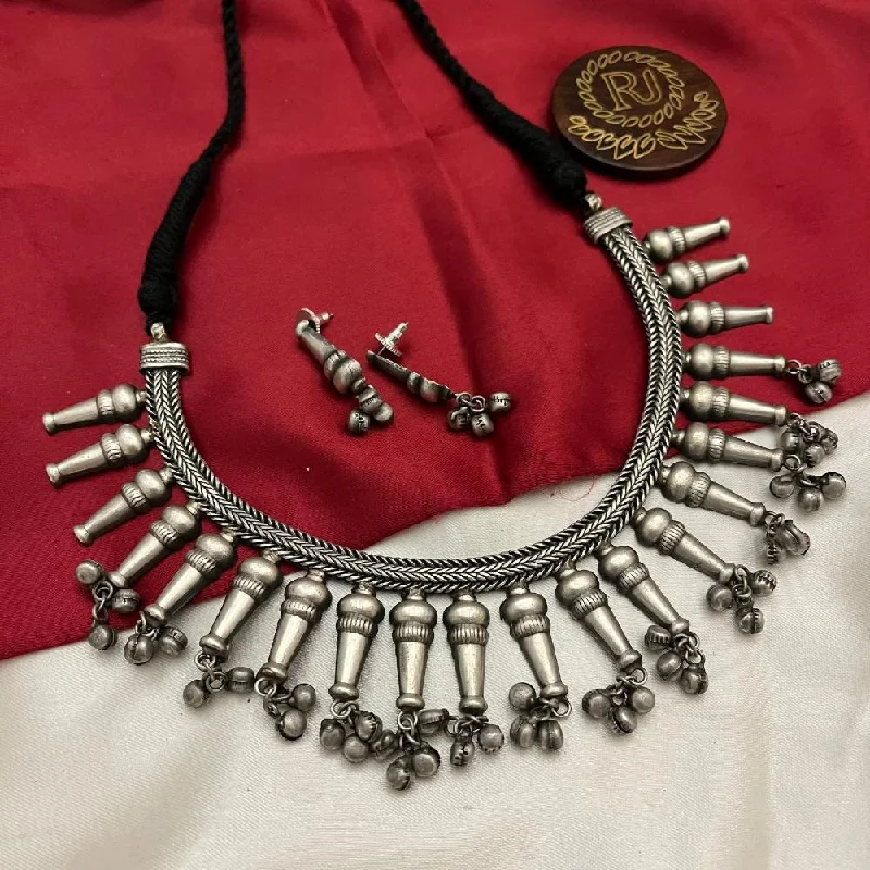 FS Collection Oxidised Plated Necklace Set