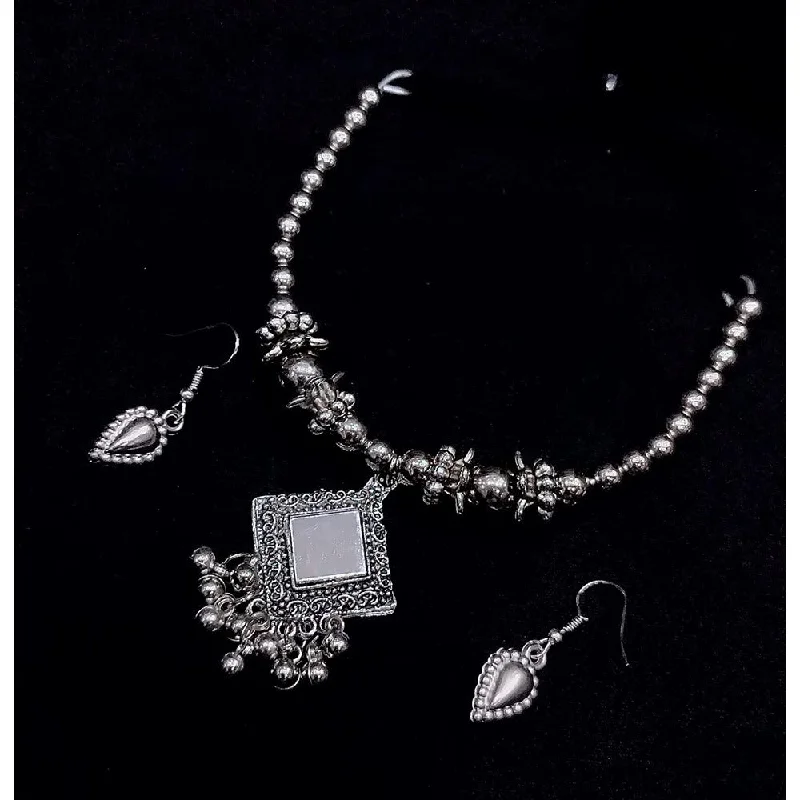 Akruti Collection Oxidised  Plated Necklace Set