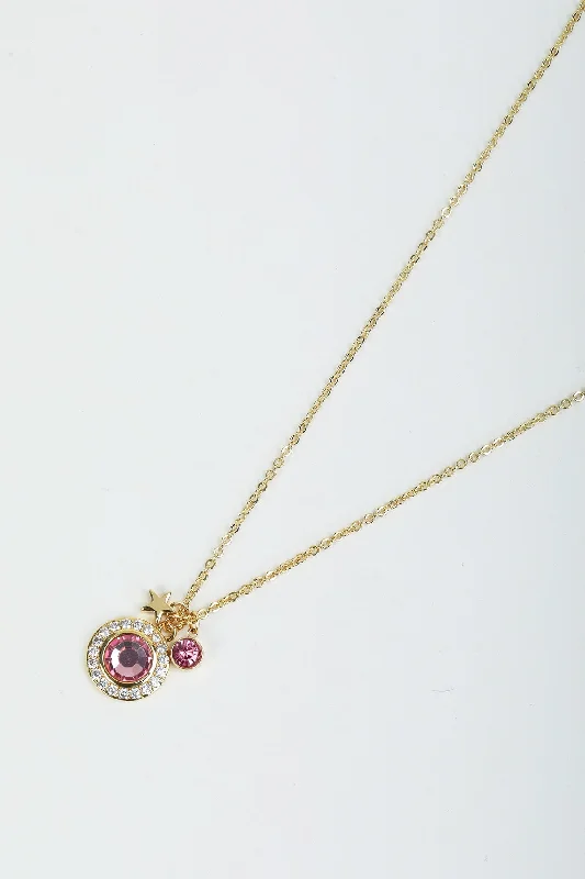 October Birthstone Charm Necklace