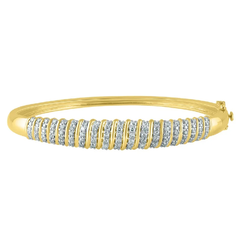 9ct Yellow Gold 1.27ct Diamond Bangle