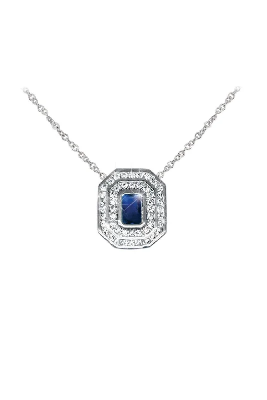 Silver Pendant with Sapphire Stone Detail