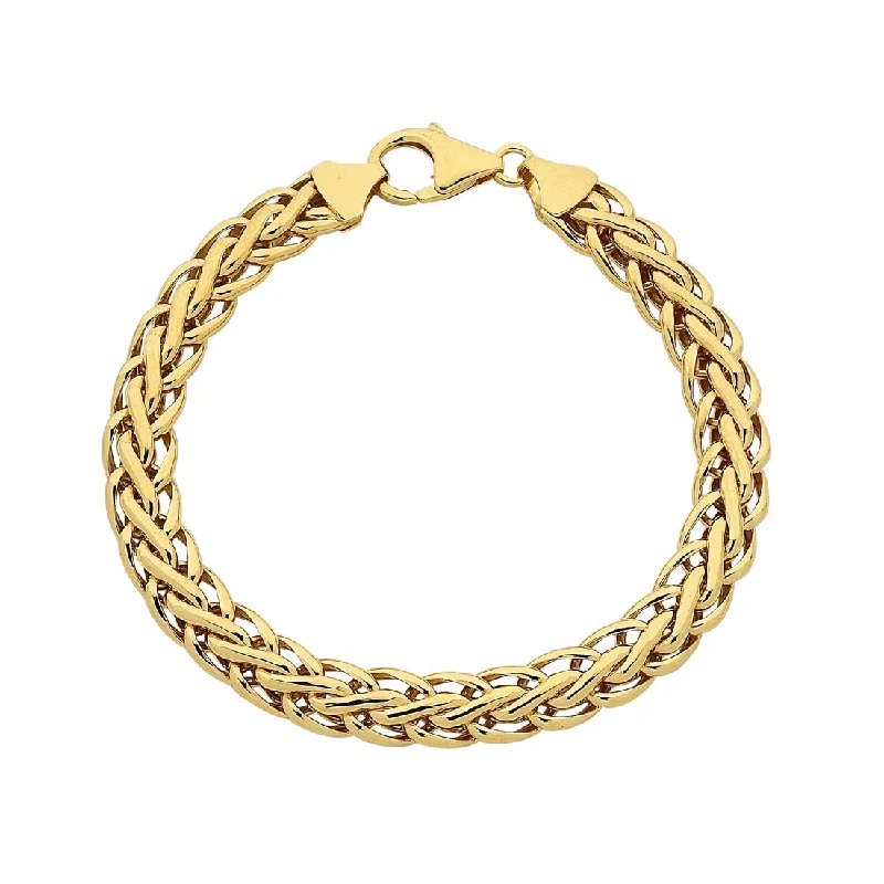 9ct Yellow Gold Silver Infused Swirl Link Fancy Bracelet