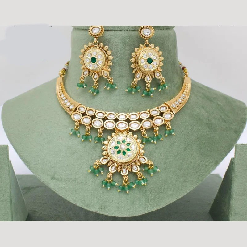 Manisha Jewellery Gold Plated Kundan Stone And Pearls Necklace Set