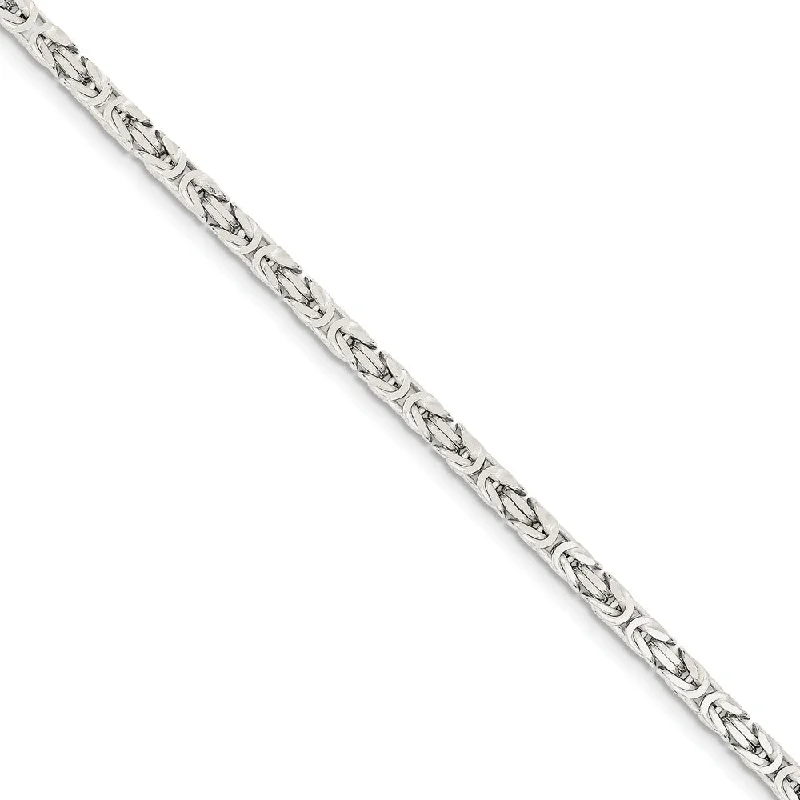 3.25mm, Sterling Silver, Byzantine Chain, 8 inch